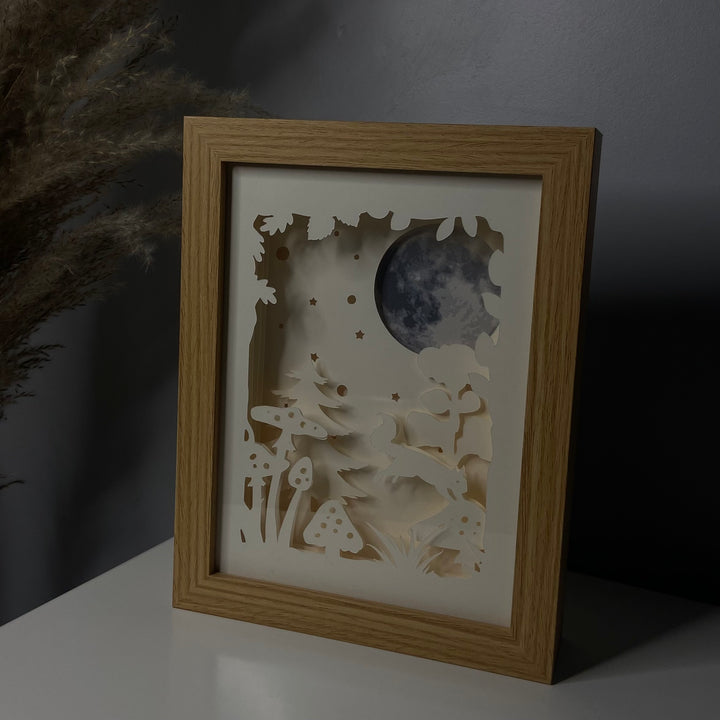 VEILLEUSE - LAMPE DE CHEVET - CADRE LUMINEUX - "L'ÉCUREUIL MAGIQUE"