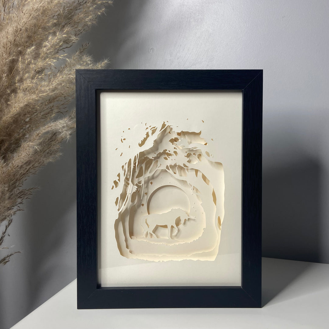 VEILLEUSES - LAMPE DE CHEVET - CADRE LUMINEUX - "LICORNE ÉTOILÉE"